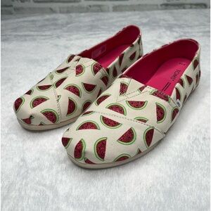 TOMS Sparkling Watermelon Slip on Shoes Size 9.5